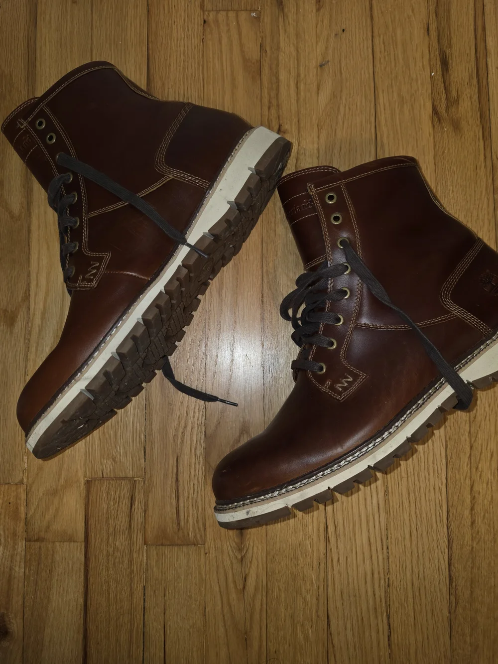 Timberland Men’s Dark Brown Leather Lace-Up Work Boots